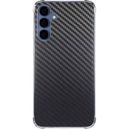 Black Carbon Fiber Specialty Texture Material Galaxy A35 5G Clear Case